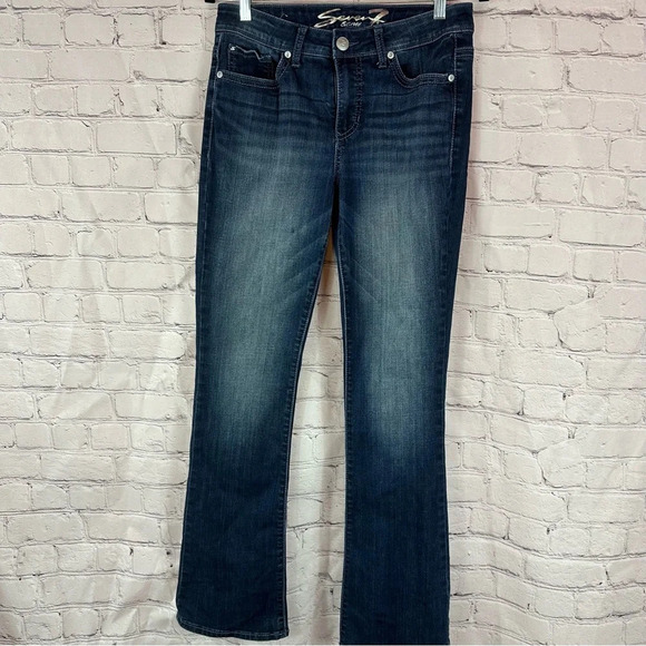 seven7 dark wash slim boot denim jeans sz 6 western boho - Picture 1 of 9